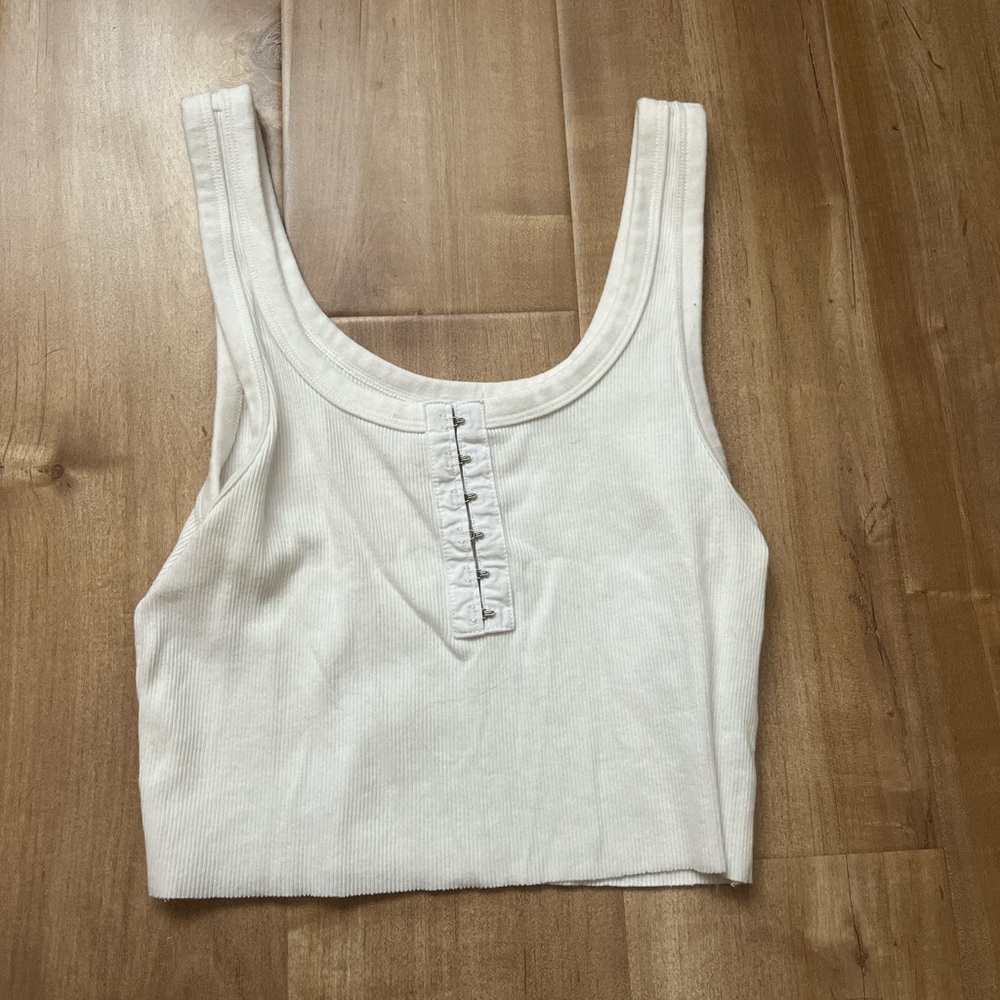 Aerie white crop tank top
